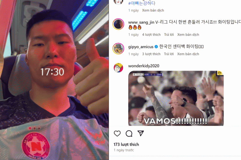 Kim Dong Su tập luyện cùng SHB Đà Nẵng